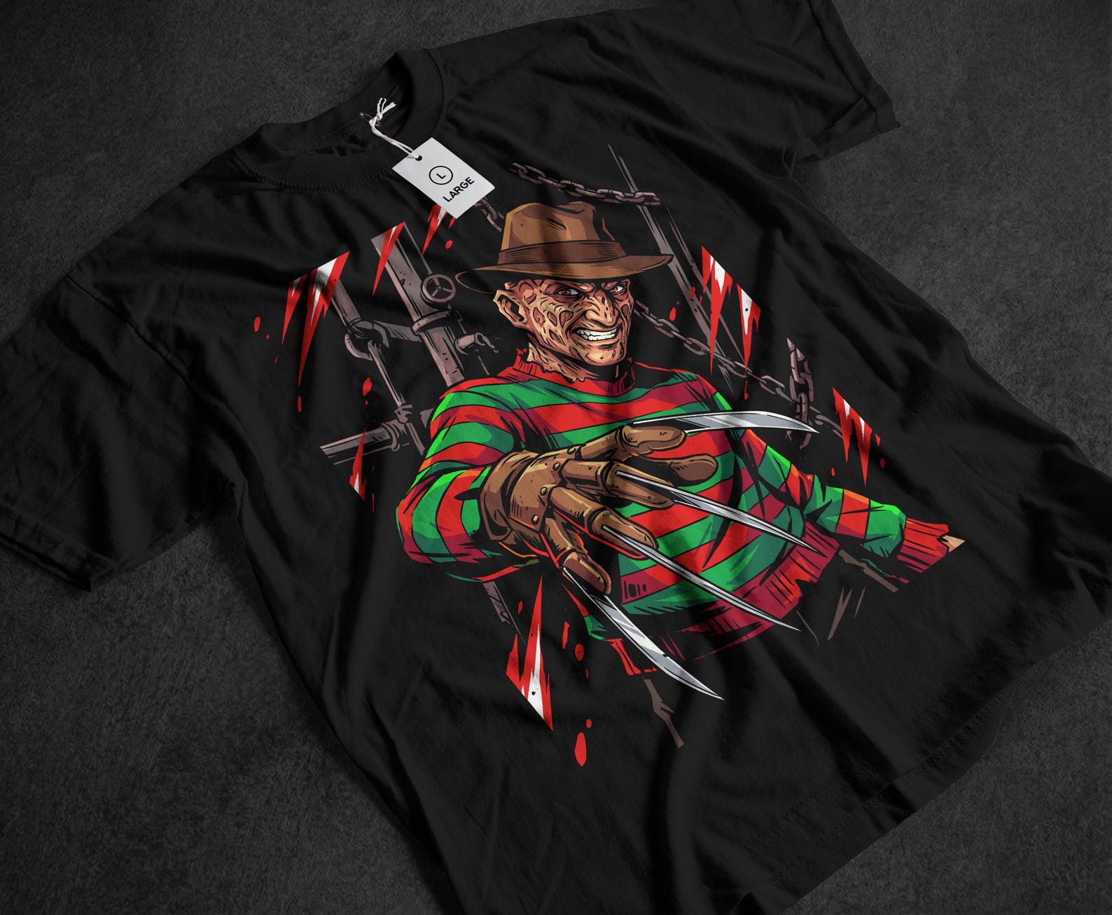 Freddy Krueger Unisex T-Shirt, Elm Street Horror Movie, 80s Retro, Gift For Teen 130