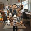1PC Retro Pet Puppy Print Flannel Blanket, High quality All Seasons, Home Decor, Warmth and Comfort, Perfect for Christmas Gifts