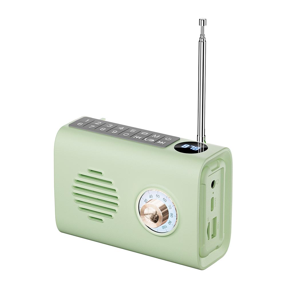 

P36 Outdoor Solar Powered Radio Portable Bluetooth-compatible Speaker with RGB Light Green