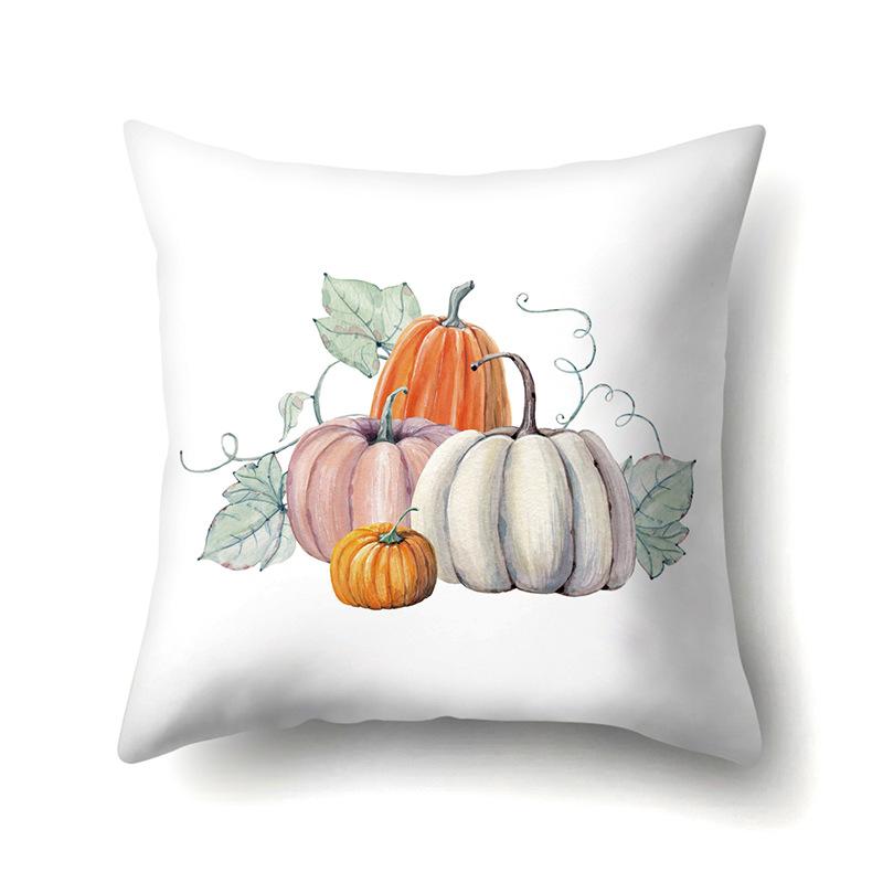 Thanksgiving Pillowcase Blessing Maple Leaf Pumpkin Sofa Cushion Cover Office Home Living Room Pillowcase