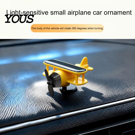 Auto-Innenzubehör Solarbetriebenes rotierendes Flugzeug, Kreatives Auto-Armaturenbrett-Ornament Lufterfrischer mit Lichtsensor, Einzigartiges Automobil