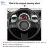 For Fiat 500 2007-2015 500e 2014-2018 500C 2014-2017 Braids On Steering Wheel Hand Stitched Perforated Microfiber Leather Cover