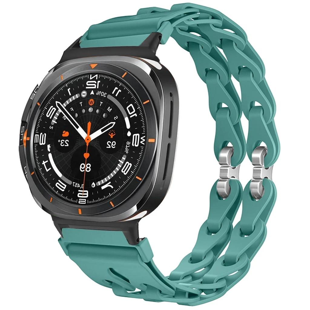 Silicone Chain Strap for Samsung Galaxy Watch 2025/7 Ultra 47mm Wristband Band Bracelet for Galaxy Watch ultra 2025 Watchband