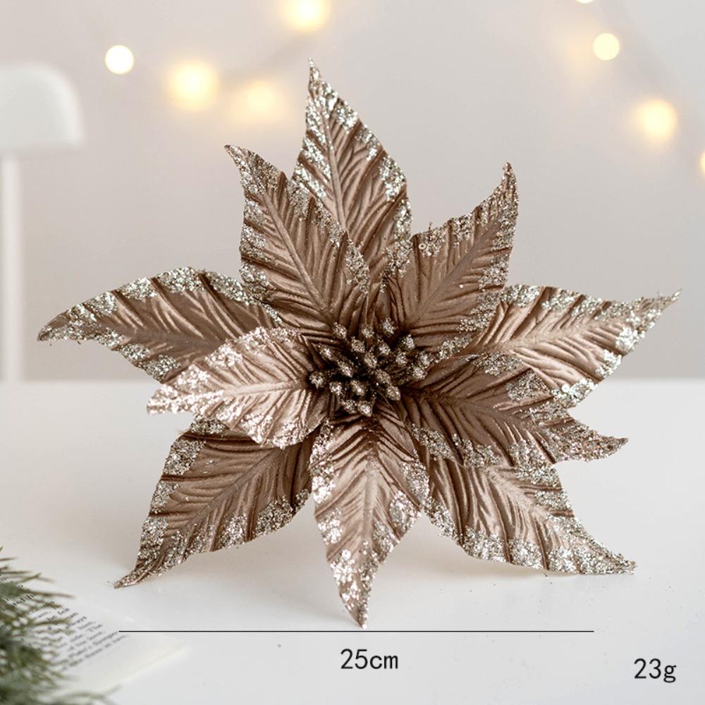 

Ткань Пластик Рождественские Искусственные Цветы 25см DIY Украшение Елочные Украшения Орнаменты Искусственный Цветок Новый Год кофейный