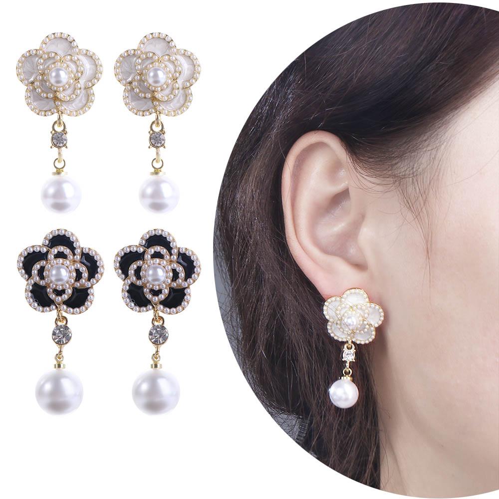 Temperament Party Women Jewelry Korean Fashion Earrings Flower Stud Earrings Camellia Earrings