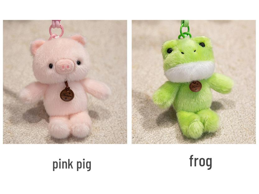 Multicolor Animal Plush Toy Charm: Panda, Sloth, Kitten, Duck, Pig, Raccoon - Small Pendant Bag Accessory