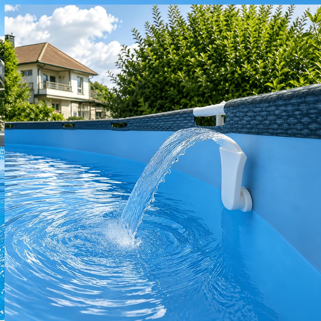 1Pc Pool Waterfall Fountain Sprinkler, Universal Thread Easy Install, Smooth Water Flow, Multi Colors, For Backyard Inflatable &