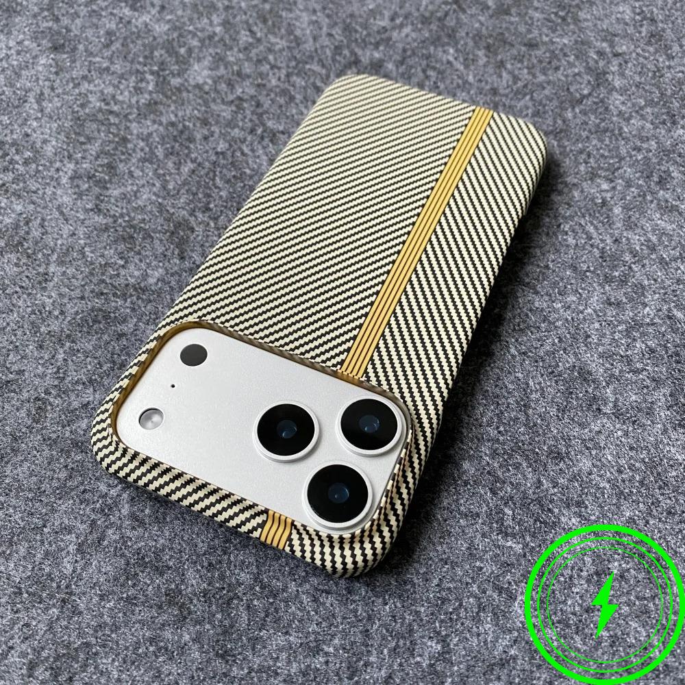 Slim Rugged Carbon Fibre Kevlar Pattern Magnetic Case For IPhone 17 Air 16 Plus 15 14 13 Pro Max Frameless Shockproof Hard Cover