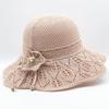 Sun Hat Women's Sun Protection Outdoor Cotton Jacquard Knitted Folding Sun Hat Summer