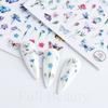 3D Nail Stickers Flowers Pink Purple Blossom Florals Leaves Decals Nail Art Adhesive Sliders Charms Manicure Decorations TRCA769