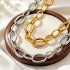 Distinctive Elliptical Necklace for Women,Hand-made Chain Stainless Steel Necklaces,High Quality Waterproof Jewelry Gift