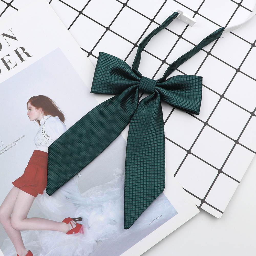 Solid Color Girl Ladies Bowtie Fine Grid Butterfly Classic Shirts Bow Tie For Wedding Party School Bowknot Chic Simple Accessory