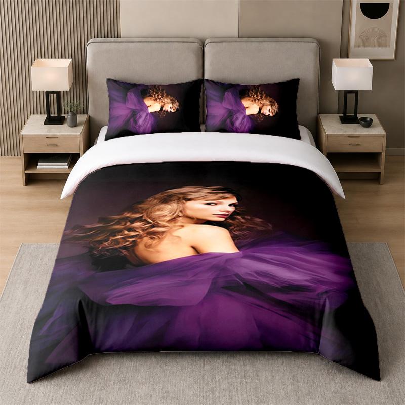 Set Biancheria da Letto 3 Pezzi, Taylor Swift 1 Copripiumino e 2 Federe, Biancheria da Letto Stampata Decorazione Per la Camera degli Ospiti