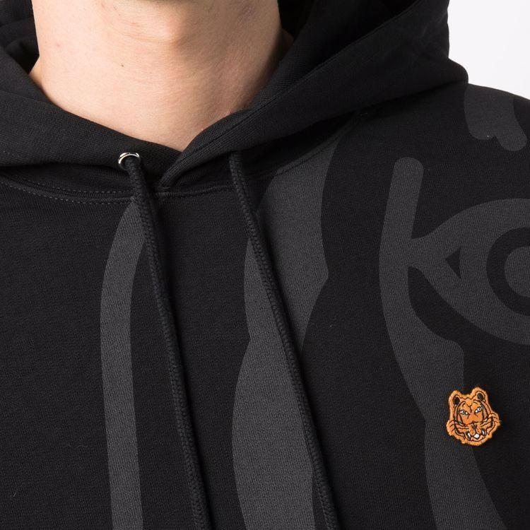 KENZO Sweatshirts Men's Black Hooded (Non-detachable) Moderate FB65SW3054MO-99