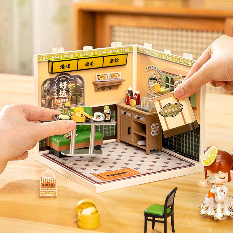 ROBOTIME Rolife 3D Puzzle Super Creator Hong Kong Bites Cafe DIY Miniature House (DW021) | 1:24 Scale