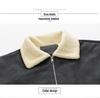 American Retro Leather Jacket with Velvet Lining - Warm Winter Lapel Zipper Coat