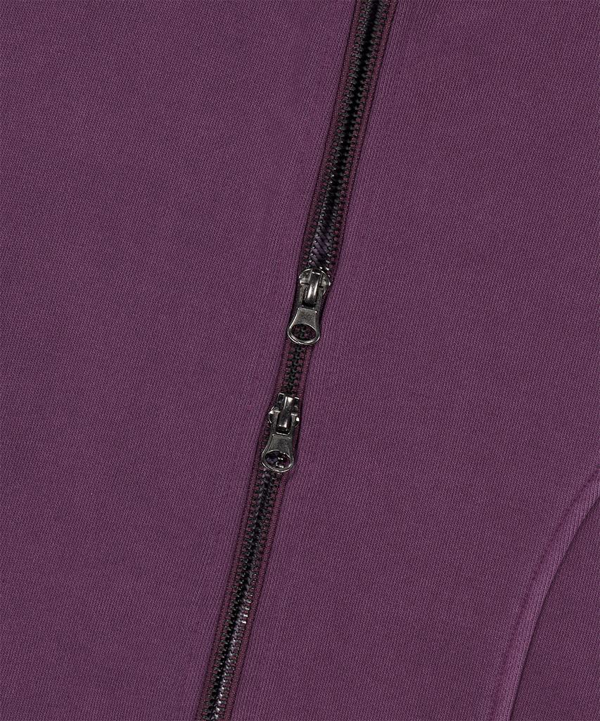 Mahagrid Pigment Stripe Mixed Zip Up Hoodie Purple(Mg2Fffm492A)