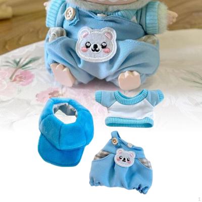 3 Pieces Plush Doll Outfit Make Your Own Dolls with Cap Dress Up Suits for 17cm