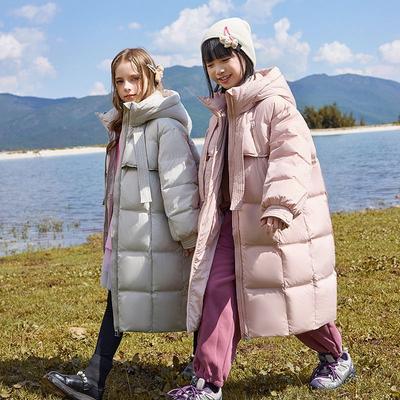 Children's Fashionable Mid-length Down Jacket, Winter Girls' Casual Thickened Coat