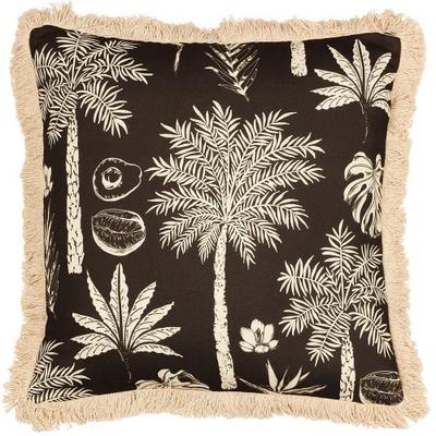 Colonial Fringed Palm Tree Cushion Cover