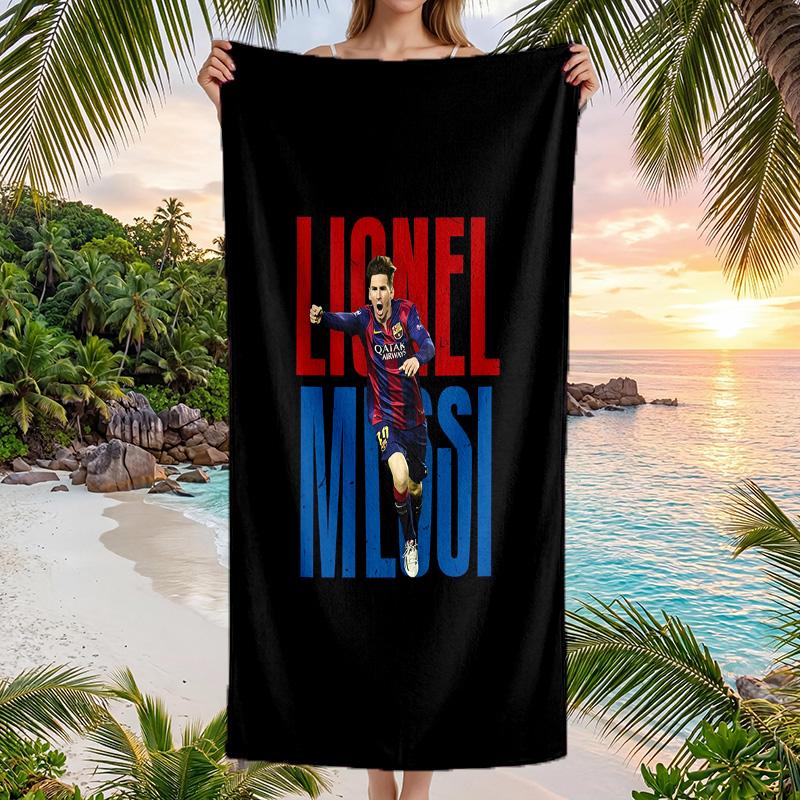 Asciugamano da Spiaggia Lionel Messi Morbido Microfibra Asciugamano Estivo Asciugatura Rapida Assorbente per Spiaggia Piscina Viaggio