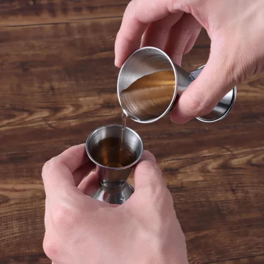 Dual Shot Stainless Steel Measuring Cups Rolled Cup Edge Ounce Cup Cocktail Jigger  Whisky