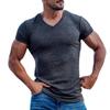Summer Slim V-neck Sports Breathable Physical Spot Solid Color Short-sleeved Sweat T-shirt Men Short Sleeved