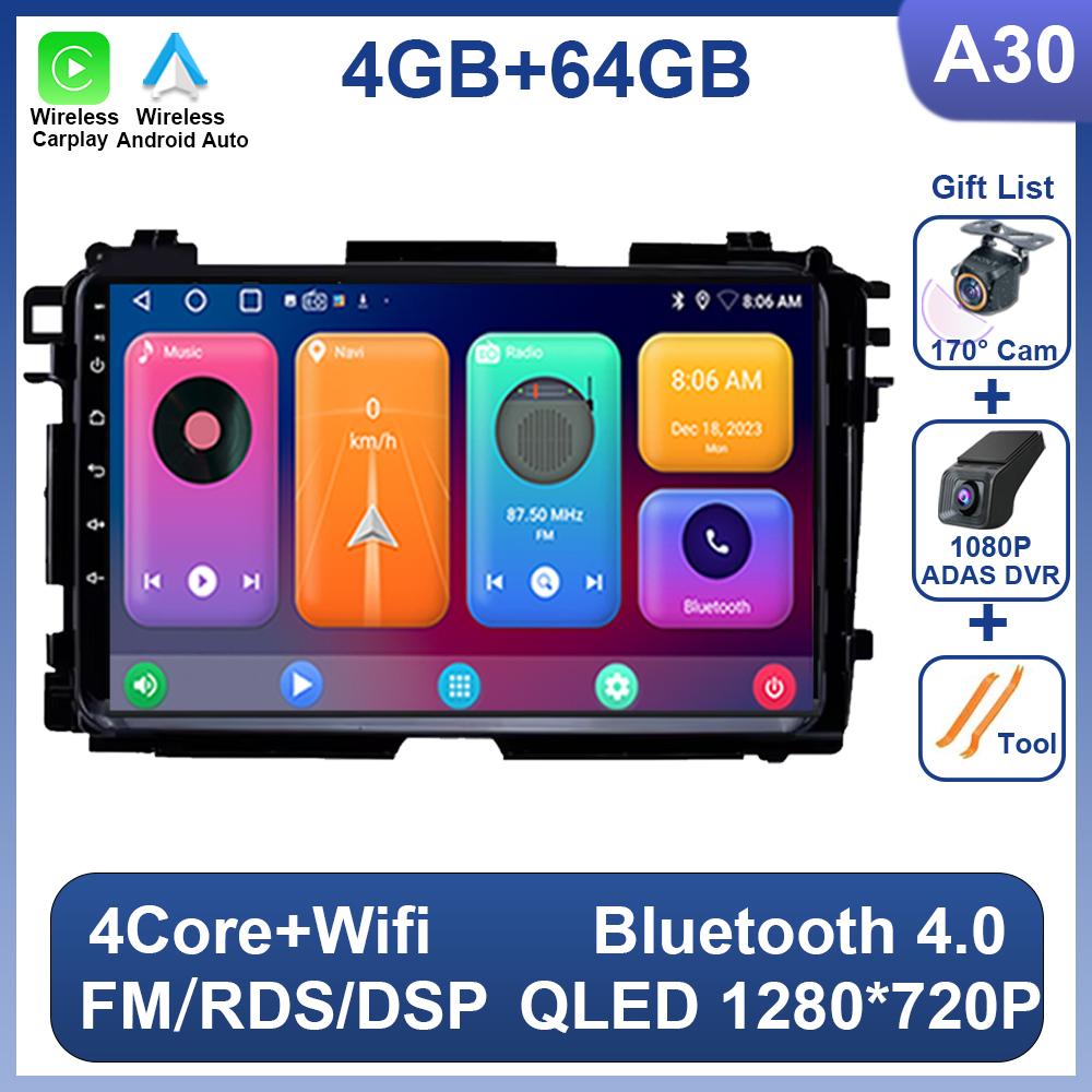 Android 14 For Honda Vezel HR V HRV XRV 2015 2016 2017 2018 2019 2020 Car Radio Multimedia Stereo Player GPS Navigation Carplay