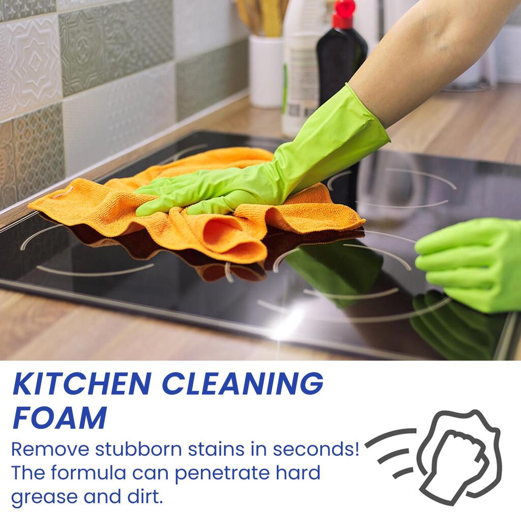 Jue-Fish Kitchen Foam Cleaner for Heavy Oil Stains On Stoves and Range Hoods