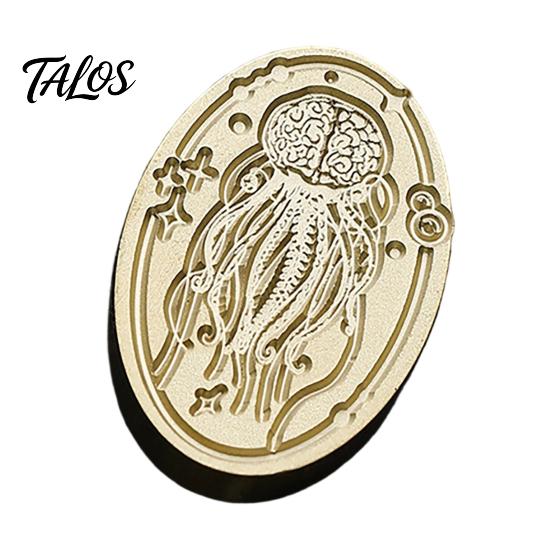 Suprimentos para Selagem com Cera Cabeça de Carimbo Gótico, Carimbo de Latão com Padrão de Caveira e Morcego Retrô, Estilo Punk para Decoração de Cartas Vintage