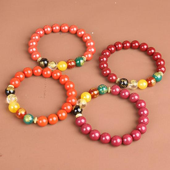 Incense Ash Glaze Bracelet: Classic Style with Gold Thread, Handcrafted Single Circle Jewelry