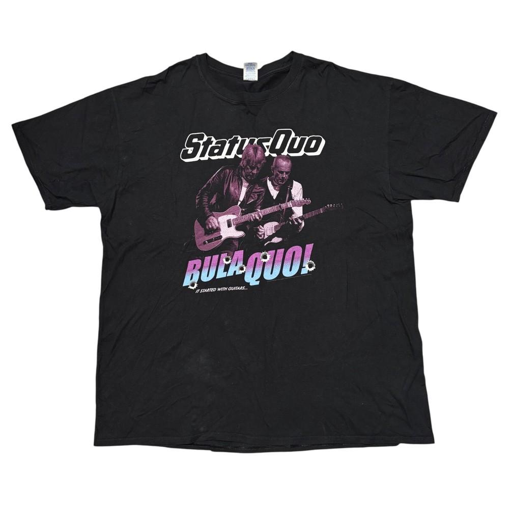 Status Quo Shirt 2XL Black Tour Concert Rock Band Tee Bon Jovi Slade Aerosmith Unisex T-Shirt M