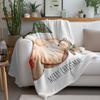 Tuniu Merry Christmas Watercolor Fleece Blanket for Sofa Bed Room Decoration Gift Idea Cute Santa Bear Cartoon Design