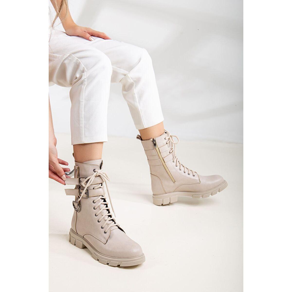 

Mabel Buckle Detailed Women Boots Skin