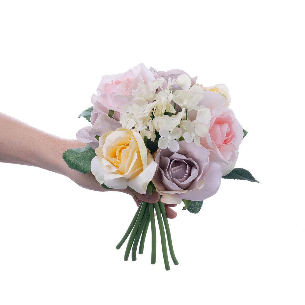 Rose-Colored Artificial Flower Bouquets for Home Decoration - GF12510