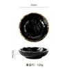 Round Ceramic Steak Plate with Stone Pattern and Gold and Silver Edge Western Restaurant Kitchen Dessert Fruit Plate Tableware
