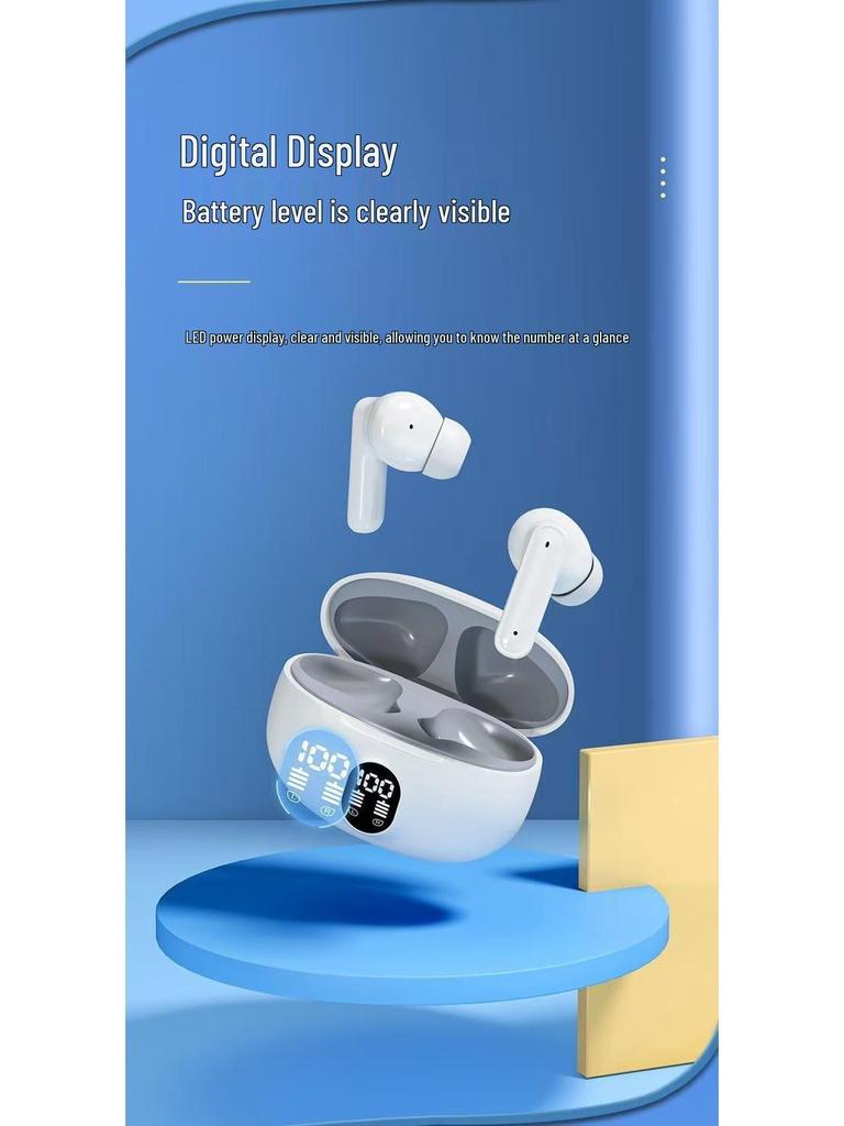 New In-Ear Bluetooth Headphones with Digital Display Case: High-Quality Sound, Ultra-Long Battery Life, and Low Latency.
