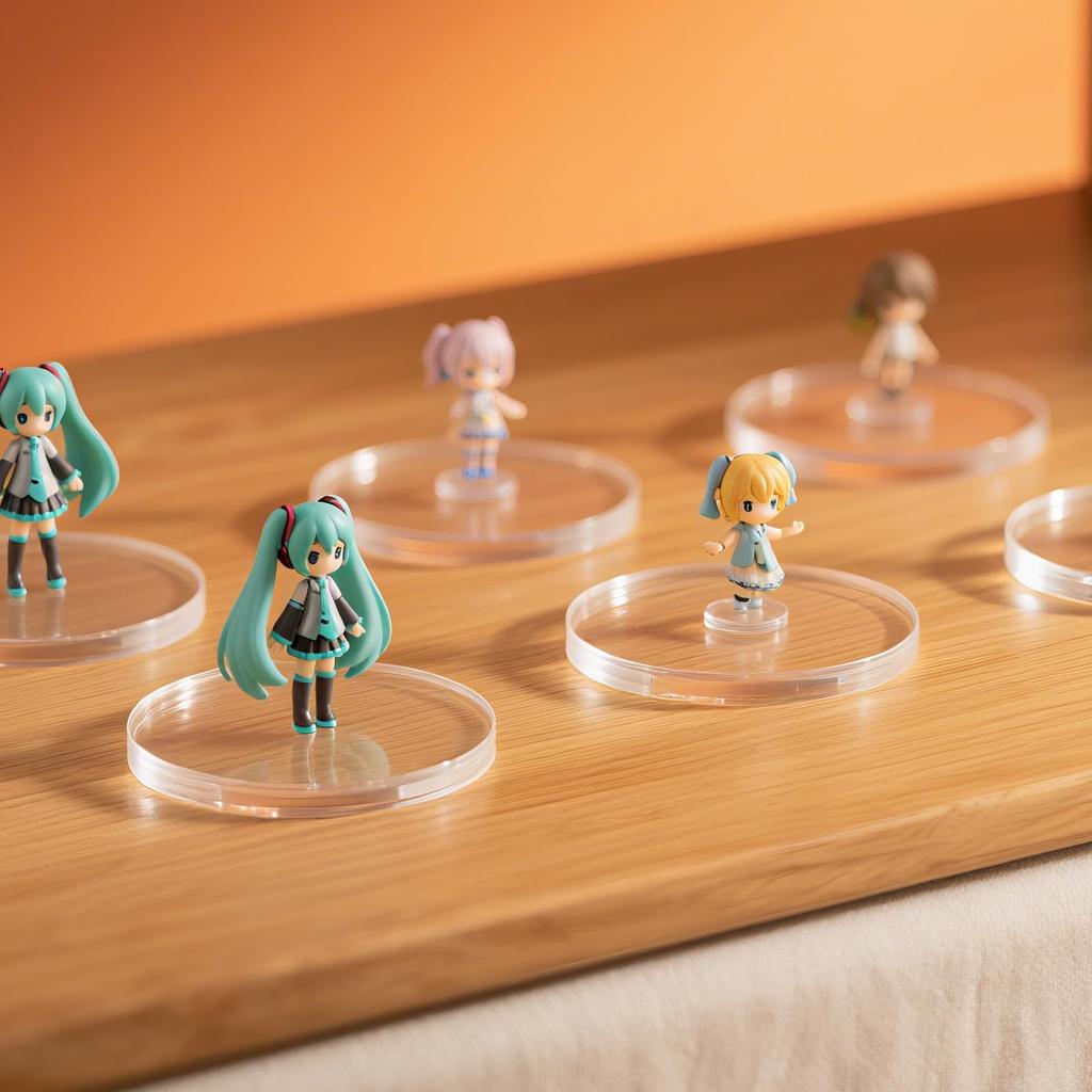 ziyue 6-Piece Acrylic Block Display Stand, 150mm Diameter x 5mm Thick, Round Acrylic Stand, Transparent Display Base