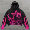 Felpa con cappuccio da uomo Street Fashion Trend Brand Teschio Stampa Digitale 3D Casual Larga