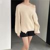 Johnature Verdickter Herbst Damen Pullover Herbst Winter Lässig Einfach Einfarbige Puffärmel Pullover