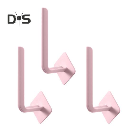 3Pcs Wall Hook Strong Load-Bearing Waterproof L-Shaped Traceless Hanger Traceless Bathroom Kitchen Hook