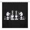 Chess Shower Curtain Horse Head International Chess Stripes Bathroom Curtains Chessboard Waterproof Board Game Bath Curtains Set