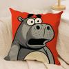 Kids Cartoon Cute Animal Cushion Cover Silky Short Plush Invisible Zipper Dustproof Sofa Pillow Case For Home Decor