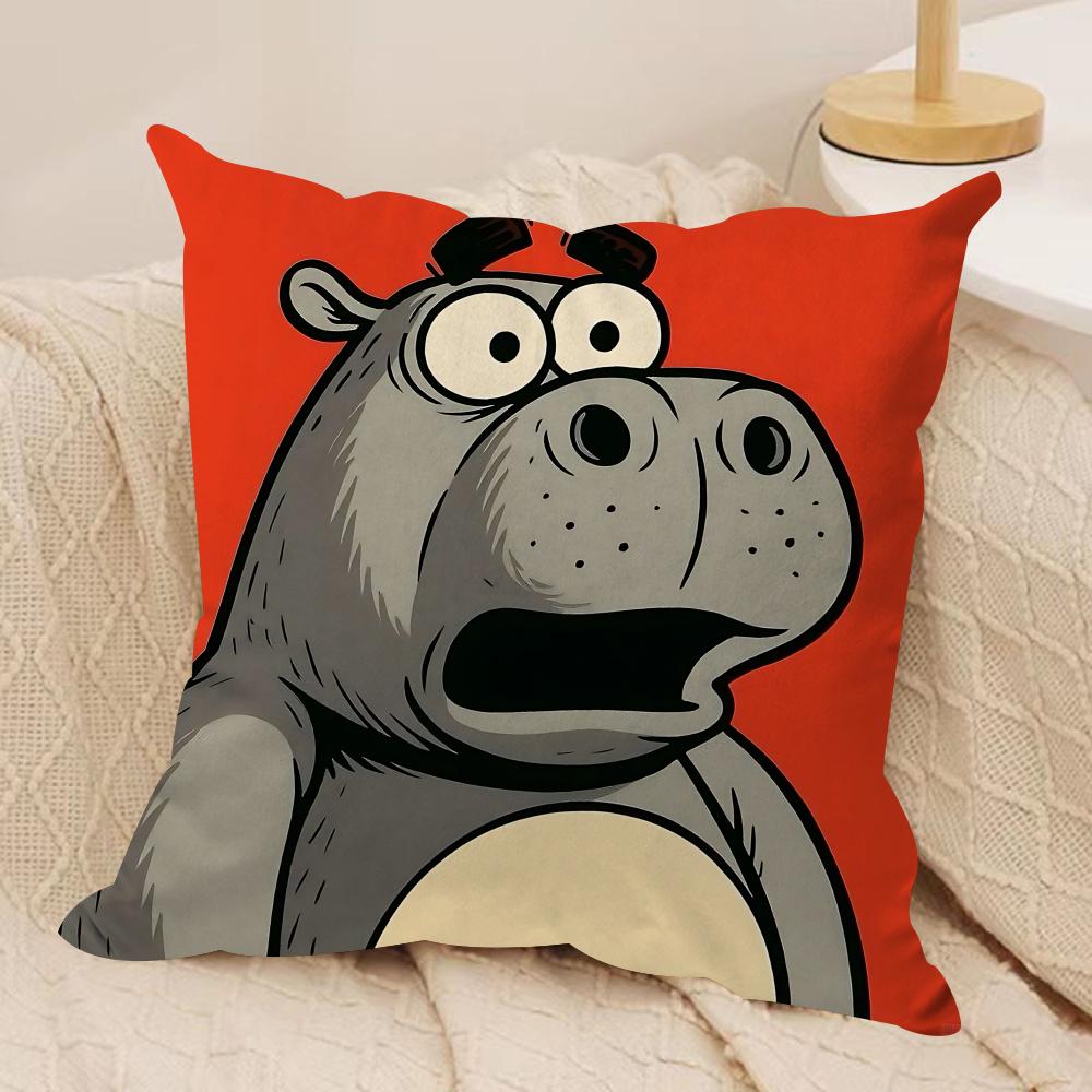 Kids Cartoon Cute Animal Cushion Cover Silky Short Plush Invisible Zipper Dustproof Sofa Pillow Case For Home Decor