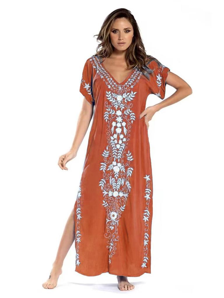 Embroidered Beach Cover-Up for Sun Protection and Style In Seaside Vacations