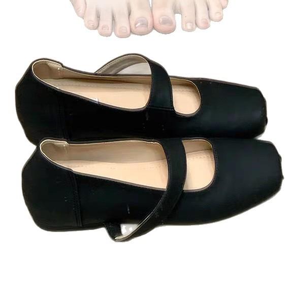French inner height increase square head Mary Jane shoes women's 2025 new summer and autumn with skirt ballet single shoes evening shoes