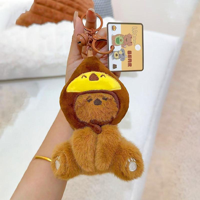 Adorable Plush Koala And Sloth Bear Keyring With Wearing A Headgear For Gifts