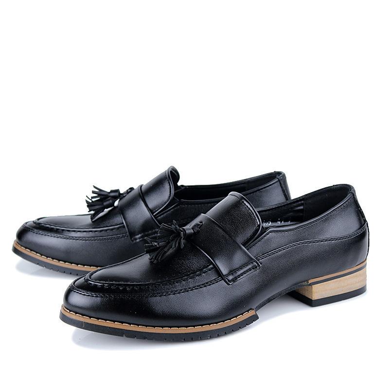 New British retro tassel small leather shoes Fashion hairstylist Personalized trendy shoes Korean version trendy men's shoes