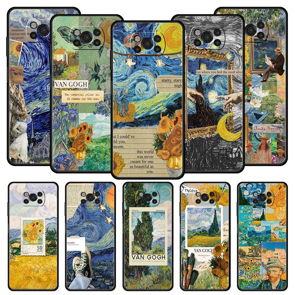Θήκη Κινητού Τέχνη Van Gogh με Αστροφώτιστο Ουρανό Για Για Xiaomi Poco X6 X5 Pro X4 X3 NFC F5 Pro F4 F3 GT M5 M4 Pro 5G M3 C51 C50 C55 Κάλυμμα