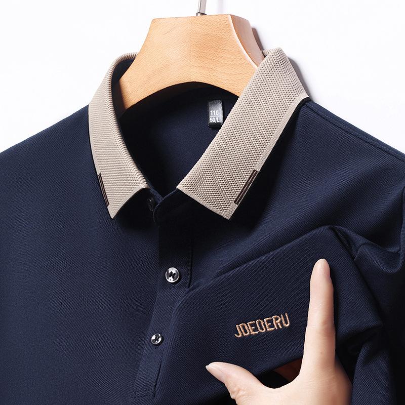 Poloshirt Herren T-Shirt Kurzarm Business Casual Herren Revers Besticktes Buchstaben-Halbarm-Oberteil